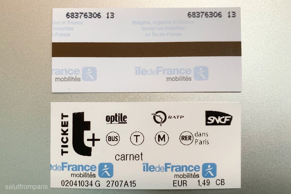 Paris Metro ticket