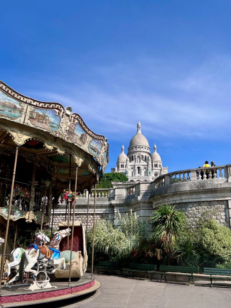 Sacre Coeur and Merry go Round in Montmartre