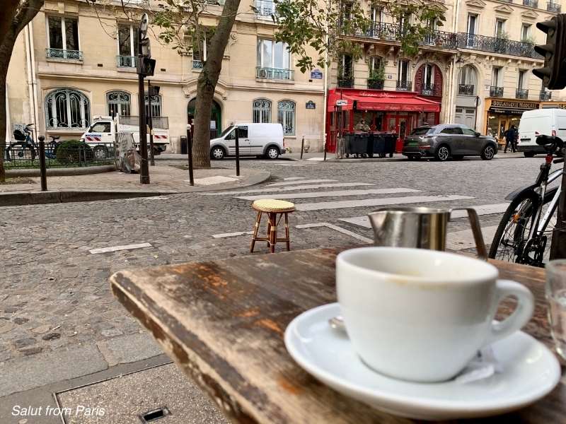 Me enjoying a coffee in paris alone