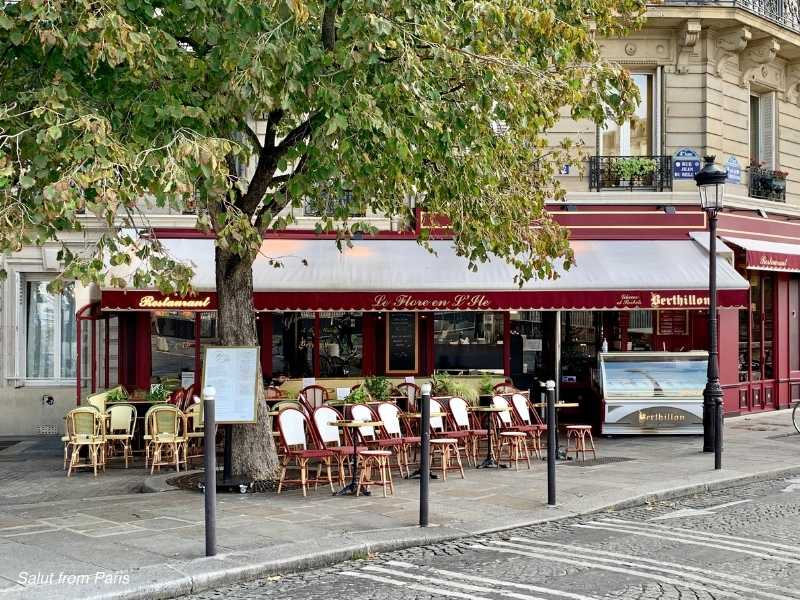 Le Flore En L'ile - where she meets Luc, cafe emily in paris