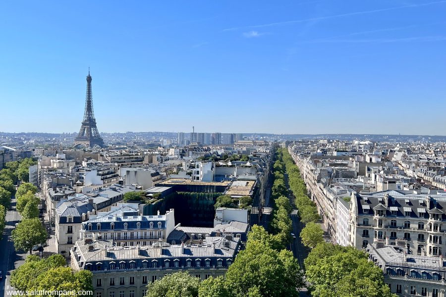 View on the Eiffel Tower from the Arc de Triomphe