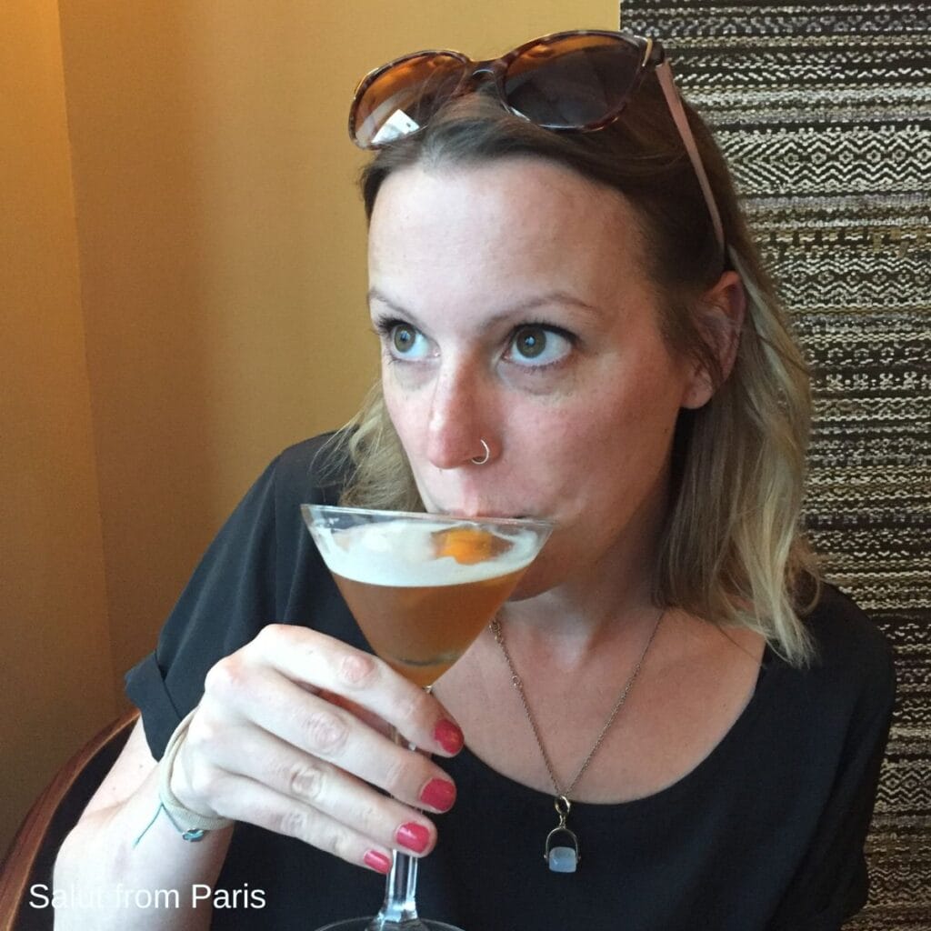 Paris Speakeasies cocktails are wonderful. Here: me enjoying one