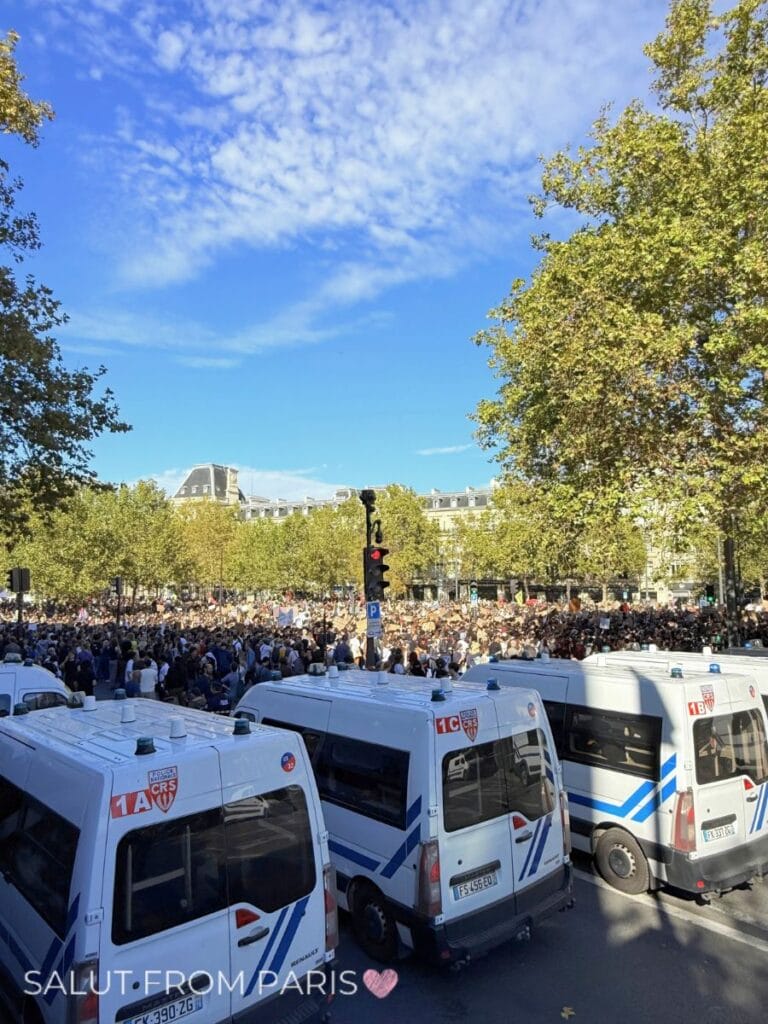A high police presence on Place de la République