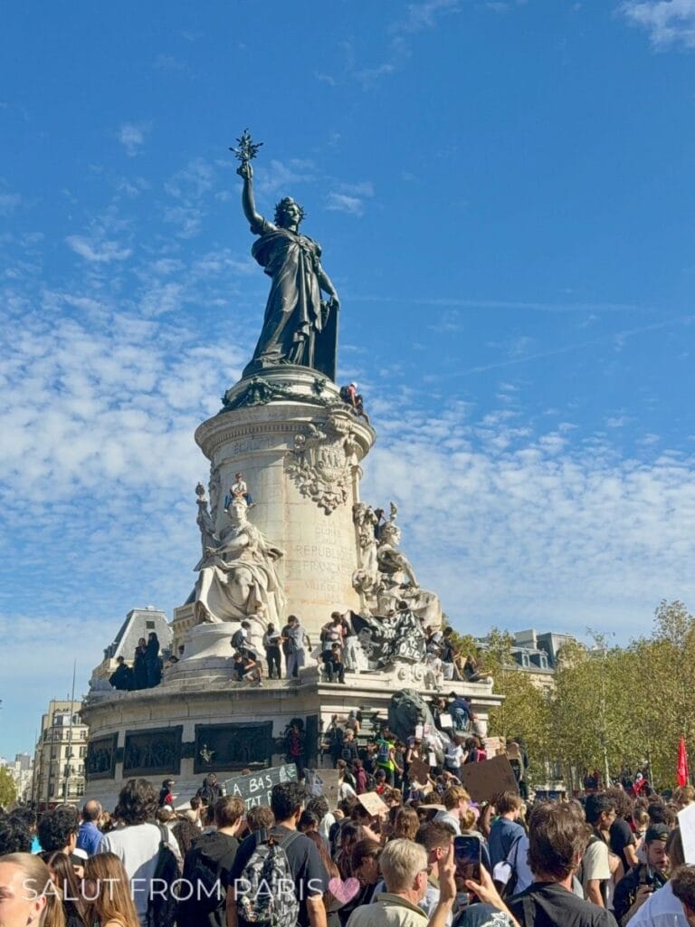 Place de la République, student demonstration in Paris